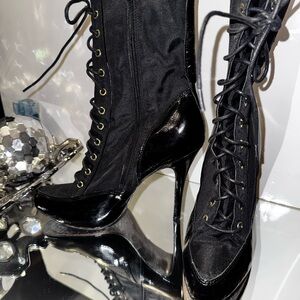 Steve Madden “Sergeant” black heeled lace-up boots